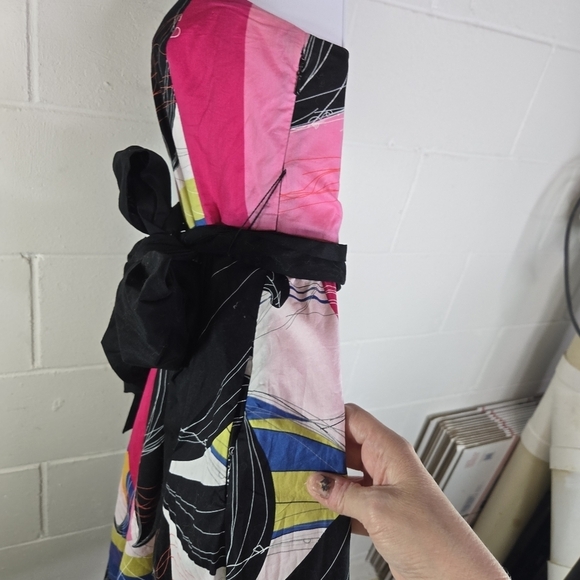 Anthropologie Maeve bright 80s style strapless abstract bright floral dress - Picture 9 of 13